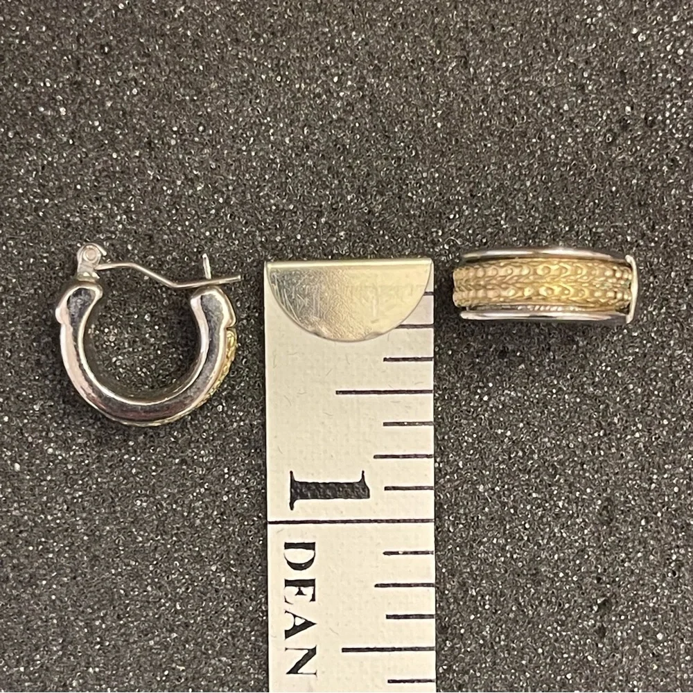 Small Silver And Gold Earrings - Picture 5 of 5